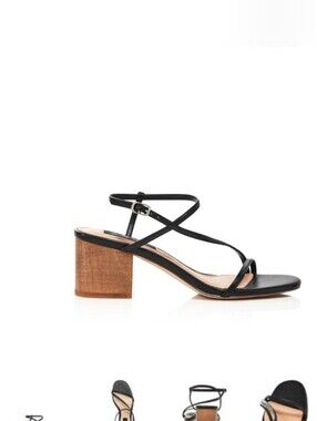 Aqua Amy Open Toe Block Heel Strappy Sandal